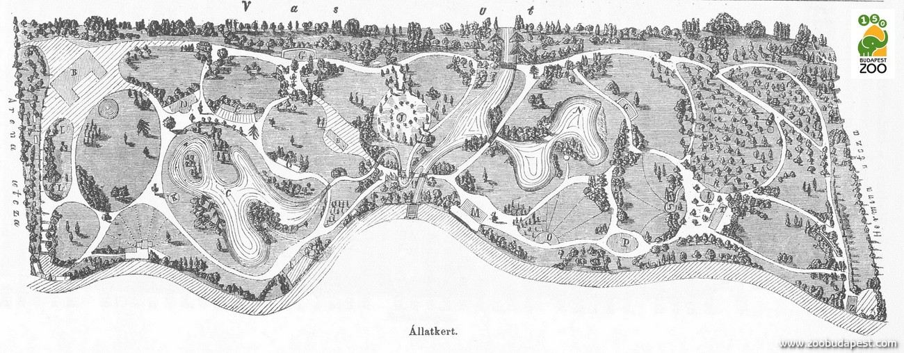 Az Állatkert területe az 1866-os megnyitáskor