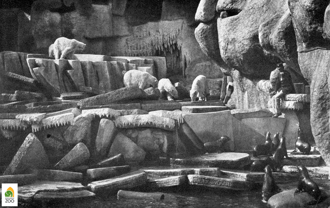 A jegesmedvék és a fókák 1912-ben átadott panorámakifutója, ahol alig észrevehető árok választotta el az állatok férőhelyét 