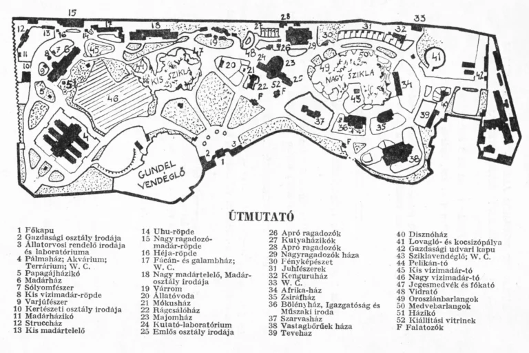 Állatkert térkép 1964-ben